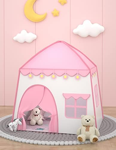 BabyGo Kids Play Tent Princess Castle Flower Foldable Portable Flower Play Tent for Kids (Pink)