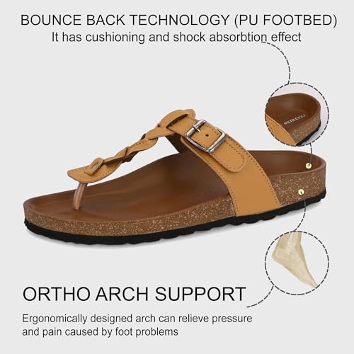 Image of Centrino Women's Berkin-Style Slip-On Sandals | Open Toe Design | Soft PU Footbed | Lightweight & Comfortable | Arch Support | On-Grip Sole | Casual Outdoor Wear (7695)