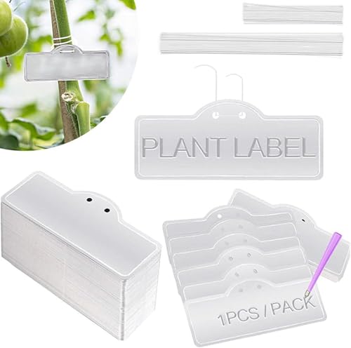 Étiquettes en aluminium pour plantes, lot de 100 pièces pour jardin extérieur, étiquettes en aluminium double face à suspendre avec fil métallique, adaptées aux fleurs et aux arbres