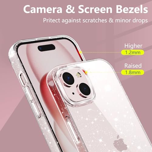 YIRSUR Glitter Clear Case Compatible with iPhone 15 with 2 Pack Screen Protector with 2 Pack Camera Lens Protector, Soft TPU Bumper Anti-Scratch Shockproof Transparent Sparkly Cover for iPhone 15 YIRSUR Glitter Clear Case Compatible with iPhone 15 with 2 Pack Screen Protector with 2 Pack Camera Lens Protector, Soft TPU Bumper Anti-Scratch Shockproof Transparent Sparkly Cover for iPhone 15