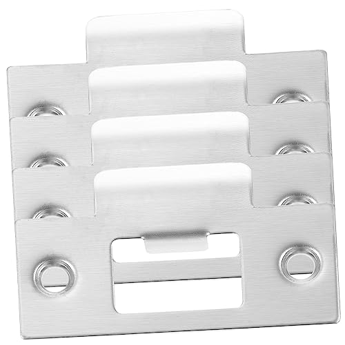 Housoutil 4 Piezas Kit De Instalación De Cerrojo Placa De Huelga Cerradero De Cerrojo Placa De La Perilla De La Puerta Huelguista Cerradero De Puerta Cubre Platos Acero Inoxidable Relleno