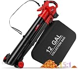 3-in-1 Leaf Vacuum Cordless with Bag Compatible for Milwaukee 18V Battery, Upgraded Electric Mulcher & Leaf Vacuum with Bag 45L/12GAL, Cordless Leaf Blowers for Lawn Care, Turbo Mode(Not Battery)