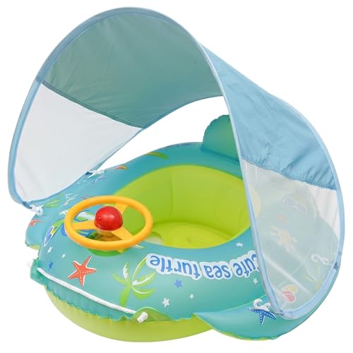 Flotteur pour bébé avec auvent pour les après-midis piscine en famille