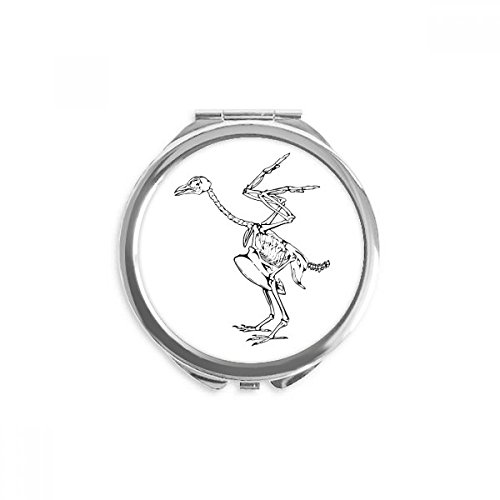 Miroir de maquillage de poche squelette autruche compact rond