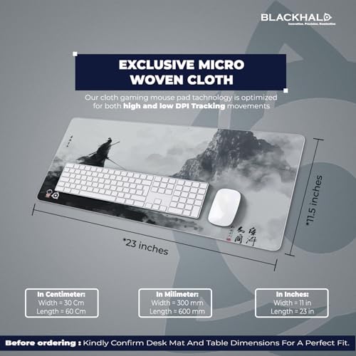 Image of (Limited Edition) Black Halo Esports M2511 Gaming Mousepads Large Extended Mouse Pad for Laptop Desktop PC - Anti-Skid Rubber Base - Smooth Surface - 595MM x 290MM - Stiched Ends