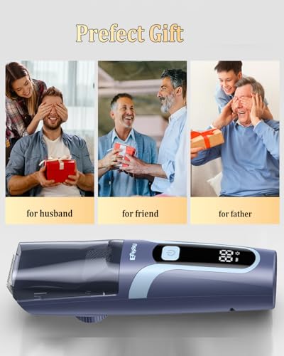 Image of ENNSU Vaccum Beard Trimmer for Men, Rechargeable Electric Men Beard Trimmers with 2 Combs, 1-20mm Adjustable Length Dial, Waterproof Cordless Mustache Trimmer for Face, Stubble, Blue