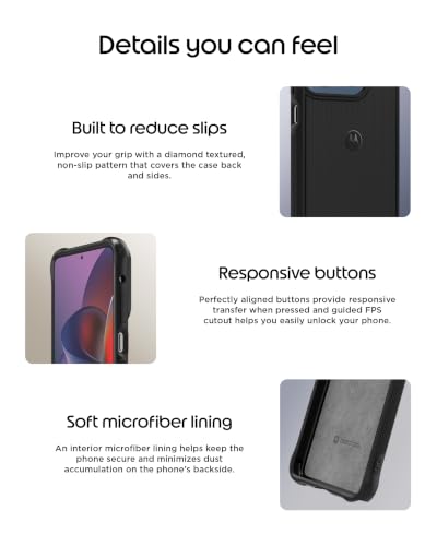 Image of Motorola Moto G Stylus (2025 /2026) Rugged Protective Case- Black | Precision fit, Military Grade Shock Absorbing Cover for Enhanced Phone Grip, Drop Protection