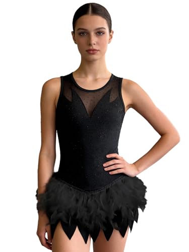 Body leotard de gymnastique anti-irritation et robe danse latine extensible strass