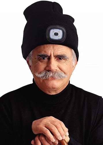 Mütze mit Licht OMOUP 4 LED Stirnlampe Beanie Mütze für Winter