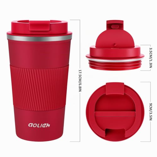 Aolieh Thermobecher, Kaffeebecher mit Auslaufsicherem Deckel, Thermobecher- Isolierbecher, Edelstahl Travel Mug… – Ansicht 6