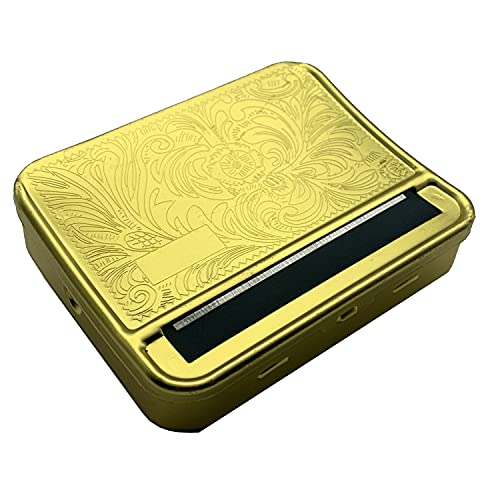 Automatic Cigarette Rolling Machine Gold, 78mm Tobacco Roller for 1.25 Rolling Papers, Manual Metal Cigarette Box for Tobacco Rolling. Automatic Cigarette Rolling Machine Gold, 78mm Tobacco Roller for 1.25 Rolling Papers, Manual Metal Cigarette Box for Tobacco Rolling.