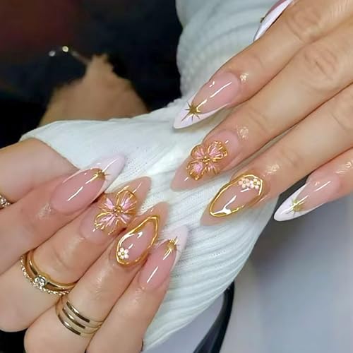 Stick On Nails �t���[�����v���X�I���l�C�� �t�����[�t�� �A�N���� �t�F�C�N�A�[�����h �t�����`�X�^�C�� �����p �l�H�l�C��