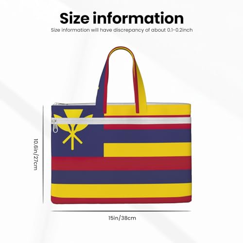 Flag Of The Kingdom Of Hawaii Canvas Document Bag Briefcase For Professionals And Executives4