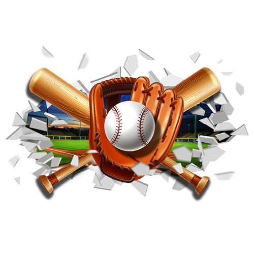 TOARTi 3D Baseball Wall Decals Softball Wall Sticker Sports Room Wall Decor