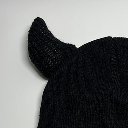Lovely Horn Hat for Girls Hats Friend Soft Crocheted Hat Devil Horn Hat Funny Hat Devil Beani3