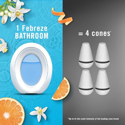 febreze bathroom air freshener odor-fighting plug in alternative air fresheners for home and bathroom and kitchen closet air fresheners refresh amp energize scent 4 count