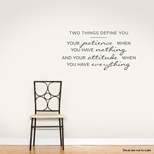 Two Things Define You Wall Quote Decal Black 36" Wide x 19" Tall