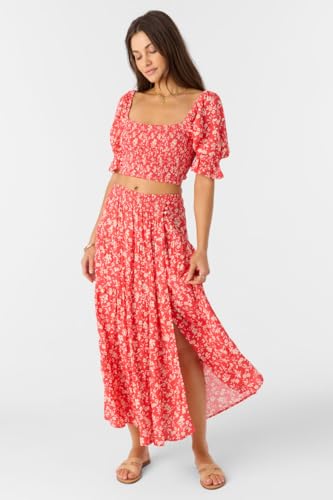 O'NEILL Luciana Floral Maxi Skirt – Lightweight High-Waisted Skirt with Smocked Waistband and Side Slit4