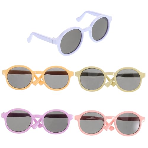 UPKOCH 5 Gafas De Sol para Muñecas Varios Juguetes para Bebés Divertidas Gafas Mini Gafas para Muñecas Accesorios para Casa De Muñecas Gafas En Miniatura Marco De Plástico para