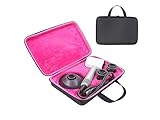 HIJIAO Hard Traveling Case for Dyson Supersonic Hair Dryer(Black+Rose red)