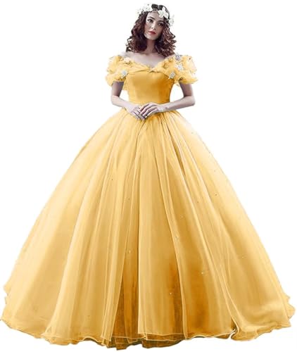 Image of Women's Off Shoulder Quinceanera Ball Gowns Masquerade Princess Long Prom Formal Evening Party Dress