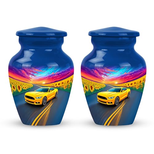 Image of Car Urn Memorial Urn for Male & Female 3 Inch 2 Qty | Miniature Urns for Adult Men & Women Keep Sake for Ashes