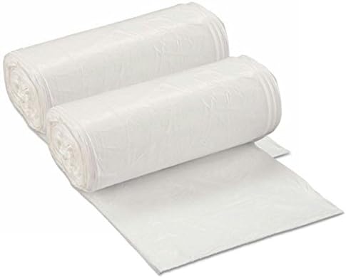 100 Thin Trash CAN Liners up to 16 Gallon trashcan, Light Duty Commercial Bags fit Most 10 to 12 Gallon Trash cans, 20 lb Rated by Janitorial Supplies Std. Lift Strength, 2 Rolls of 50 Bags