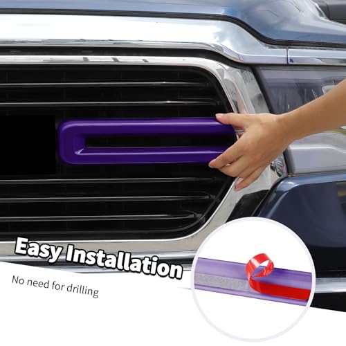 Image of Jimen Compatible with Dodge Ram 2018-2025, 2PCS Front Grille Cover Exterior Trim Accessories (Purple)