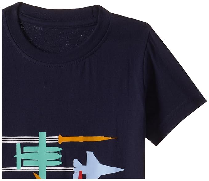 Image of T2F Boy's Cotton Printed Regular Fit T-Shirt (Pack of 5)