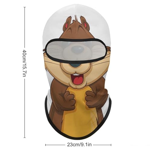 Balaclava con caricatura animada de castor para hombre y mujer, mascarilla facial con protección solar y respirable para senderismo, ciclismo, running y manejo miniatura 2