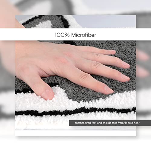 Cute Bath Rug Ultra Soft Microfiber Bathroom Rug Anti-Skidding Water Absorbent Mat Machine Washable Quick Dry Bath Mat For Kids, Shower, Bedroom (Grey, 15.7 X 25.6) #TOP3