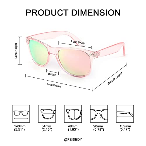 Image of FEISEDY Classic Square Retro Polarized Sunglasses Women Men 80s Sun Glasses Trendy UV400 B1858