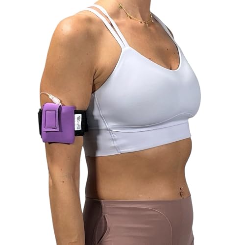 Pumpcases Adjustable Lavender Insulin Pump Belt – Diabetic Insulin Pump Stretch Band – Arm Band Insulin Pump Case – Compatible with Mobi – Assembled in The USA (Medium)