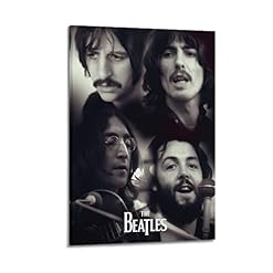 SHUPSY Poster décoratif sur toile The Beatles Black & White Fan Art – Impression moderne pour chambre à coucher – 40 x 60 cm - Les Beatles, Paul McCartney, John Lennon, RIngo Starr, George Harrison