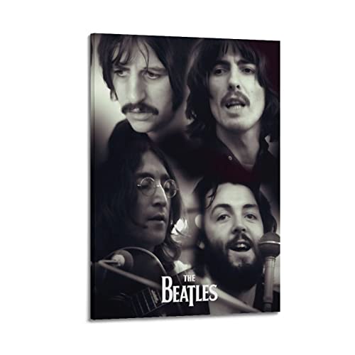 SHUPSY Poster décoratif sur toile The Beatles Black & White Fan Art – Impression moderne pour chambre à coucher – 40 x 60 cm - Les Beatles, Paul McCartney, John Lennon, RIngo Starr, George Harrison SHUPSY Poster décoratif sur toile The Beatles Black & White Fan Art - Impression moderne pour chambre à coucher - 40 x 60 cm