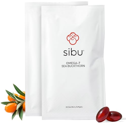 sibu Sea Buckthorn Omega-7 Softgels (60-Day Refill Sachet) – Supplement for Healthy Skin, Hair, Nails and Dryness