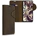 Produktbild kalibri Wallet Case kompatibel mit Motorola One Hyper - Hülle Leder - Handy Cover Handyhülle Kompass Vintage Braun