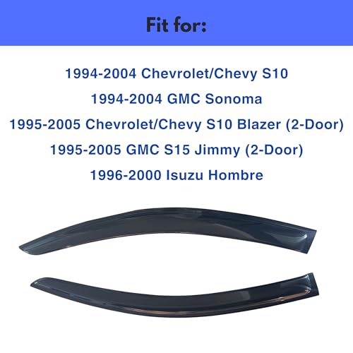 Image of IG Window Visors Fit for 1994-2004 Chevrolet S10 /GMC Sonoma, Out-Channel Rain Guards Vent Wind Deflectors 2PC, Truck Accessories for 1995-2005 Chevy S10 Blazer /GMC S15 Jimmy, 1996-2000 Isuzu Hombre