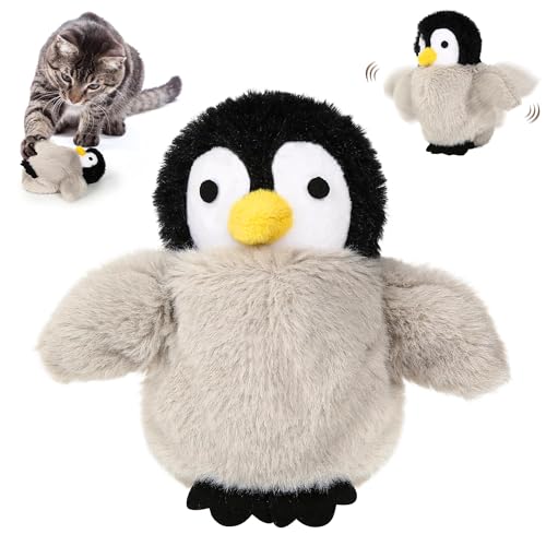 PUHOHUN Juguete Interactivo para Gatos, Juguete Eléctrico para Gatos De Pingüino, Recargable Y Automático, Movimiento Cautivador para Tigre Doméstico