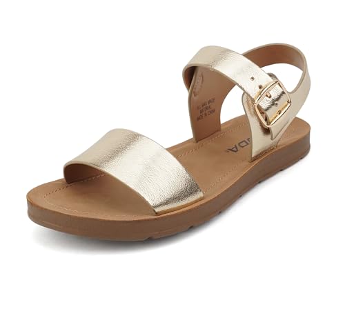 Image of Soda PLENTY ~ Women's Strappy Ankle Wrap Buckle Fashion Flat Sandals | Casual Sandals