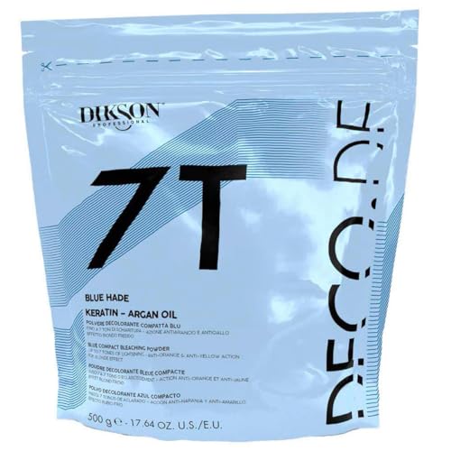 Dikson Professional Blu Hade 7T - Polvo decolorante azul con queratina y aceite de argán, 500 g, acción anti-amarillo y antorange