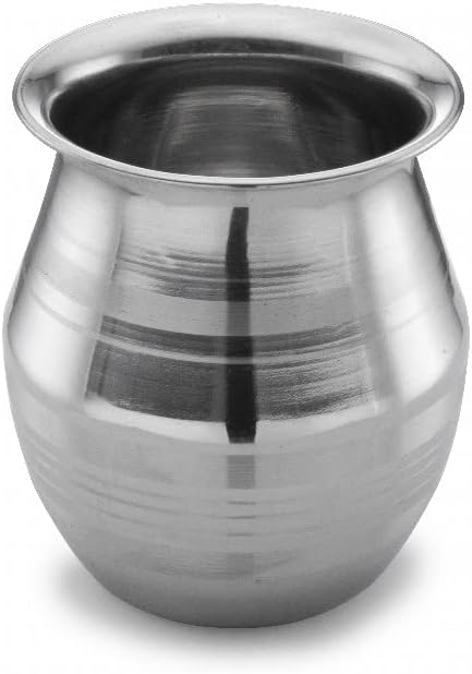 Expresso Heavy Stainless Steel Water Storage Lota/Kalash/Chambu/Tumbler for Pooja/Pongal/Marriage/Karvachauth - 450 ml, Silver