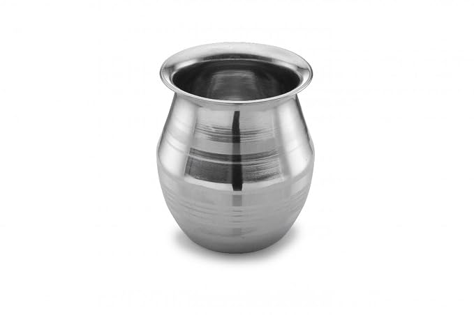Expresso Heavy Stainless Steel Water Storage Lota/Kalash/Chambu/Tumbler for Pooja/Pongal/Marriage/Karvachauth - 450 ml, Silver