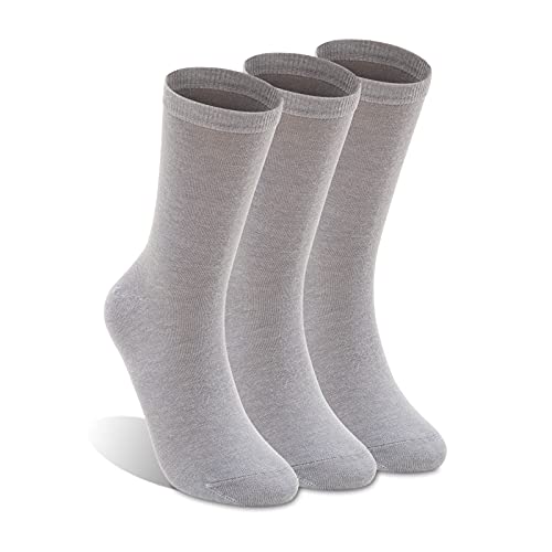 3 Pack Women Merino Wool Soft Liners Socks,Lixia Light Weight Mid Calf Warm Breathable Dress Socks (Grey - 3 Pairs) 3 Pack Women Merino Wool Soft Liners Socks,Lixia Light Weight Mid Calf Warm Breathable Dress Socks (Grey - 3 Pairs)