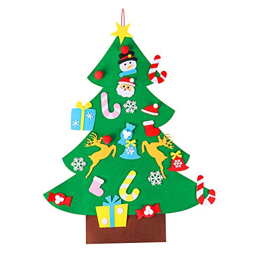 OULII Arbol Navidad Fieltro 26pcs Adornos Arbol Navidad