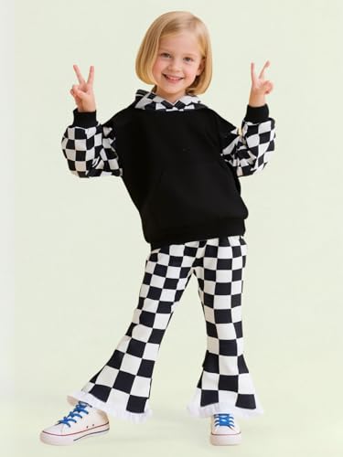 3-9 Years Kids Toddler Girl Clothes bow tie Sweatshirt Flared Pants 2Pcs Fall Winter Outfits Set4