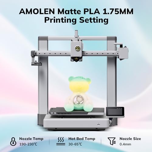 Image of AMOLEN Matte PLA 3D Printer Filament 1.75mm, Multicolor Gradient Rainbow Color Changing 3D Filament for Most FDM 3D Printers, Dimensional Accuracy + /- 0.02mm, 1kg Spool (2.2lbs) Mint Lemon Gradient