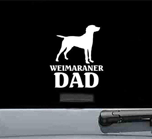 MAF - Weimaraner DAD Dog Breed White Vinyl Decal Sticker for Cars LAPTOPS Walls Windows Toolbox Gift