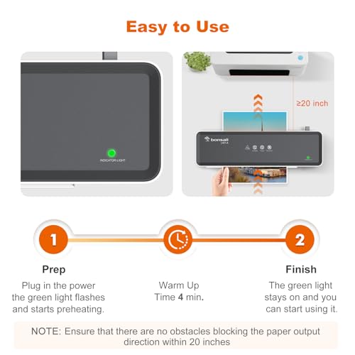image for Bonsaii Laminator Machine with 5 Laminating Sheets, 9 Inch Thermal Lam