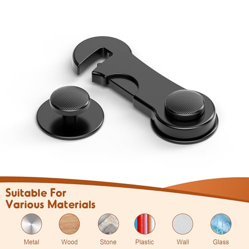 Kimsky 12 Stück Kindersicherung Schrank, Schwarz Kindersicherung Schubladen für Babys und Kleinkinder, Schubladensicherung für Möbel, Küche, Schranksicherung Baby Mit Kleber, kein Bohren